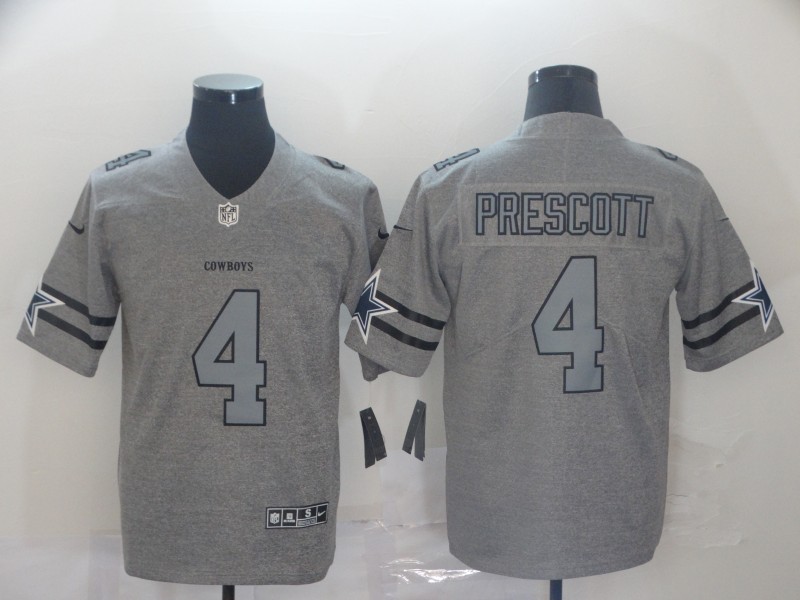 Men's Dallas Cowboys Dak Prescott #4 Gray Jersey